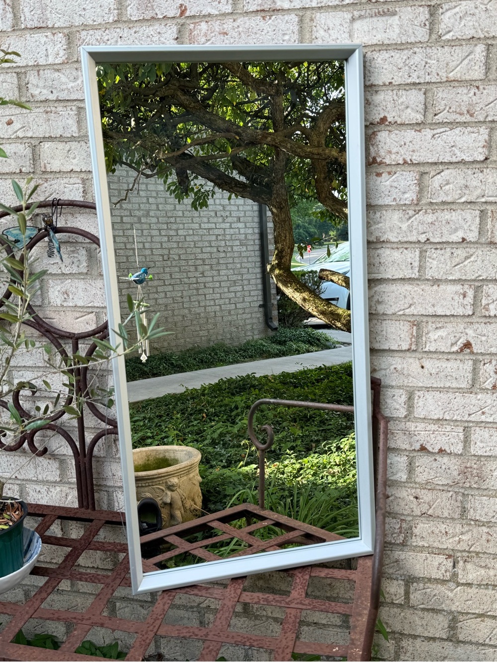 Contemporary Silver Framed Wall Mirror - Silver by IKEA 18X36 .
